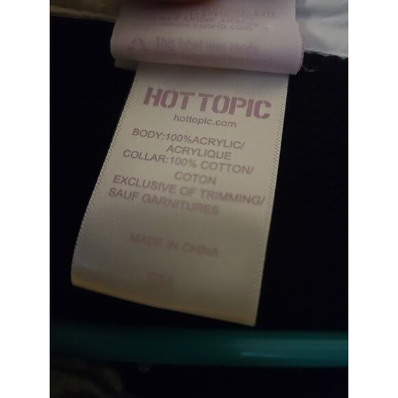 Sanrio Black Cardigan Sweater with Lavender Accents - Picture 6 of 9